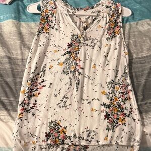 Market & Spruce Floral Tank Top - White Multi